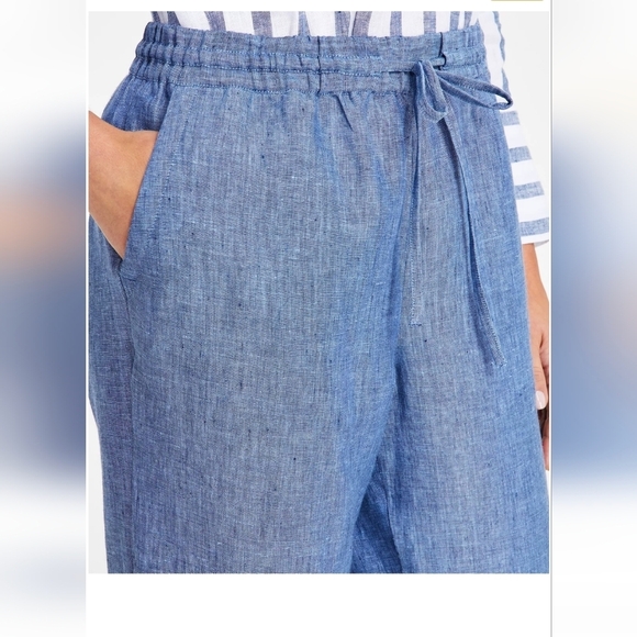 Charter club Luxury blue linen Drawstring-Waist Pants Size XL fit 1x - Picture 5 of 13